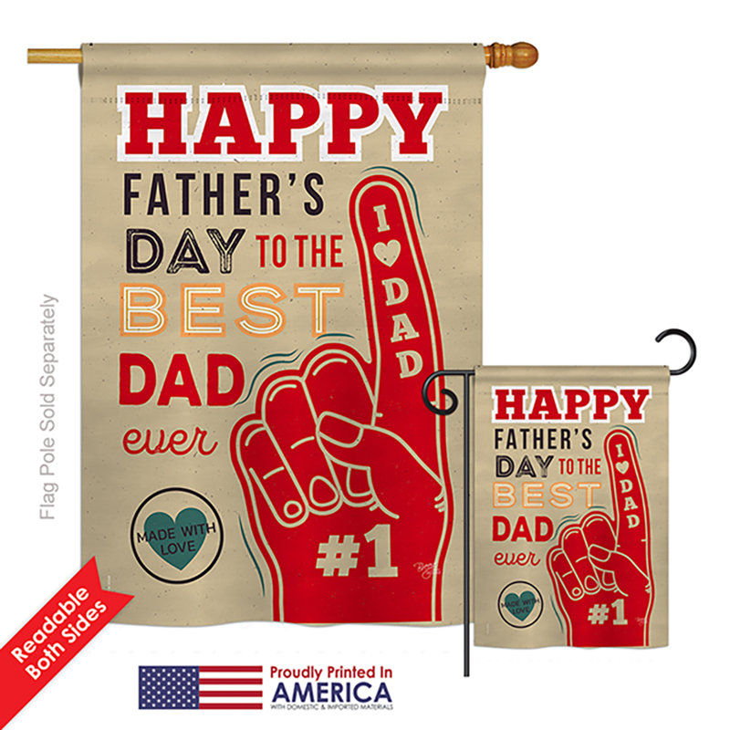 Ensemble de 2 drapeaux en polyester Best Dad Ever