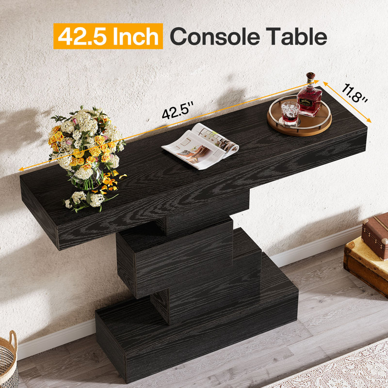 42.5" Wood Console Table, Black