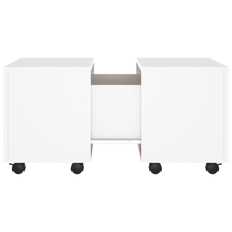 Godart Wheel Coffee Table with Storage, White