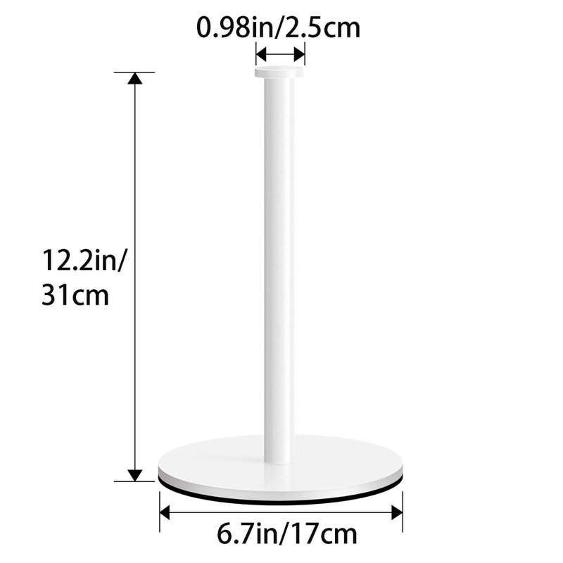 Kitchen Roll Holder Countertop, White