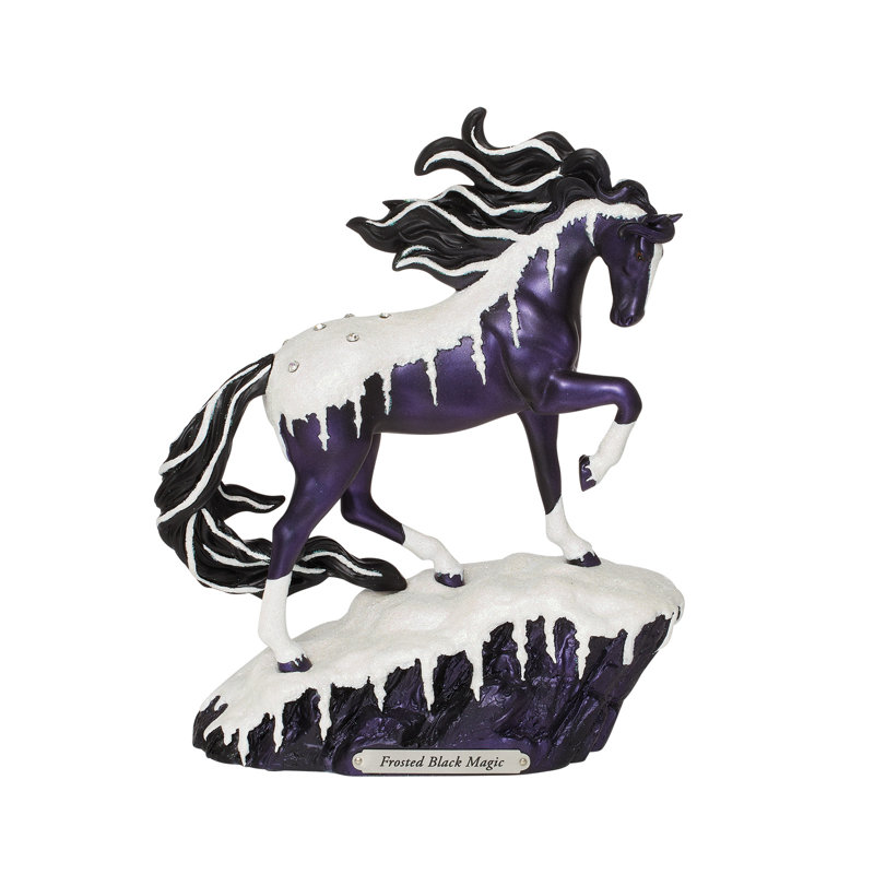 Figurine traînée de poneys noirs givrés 20e anniversaire