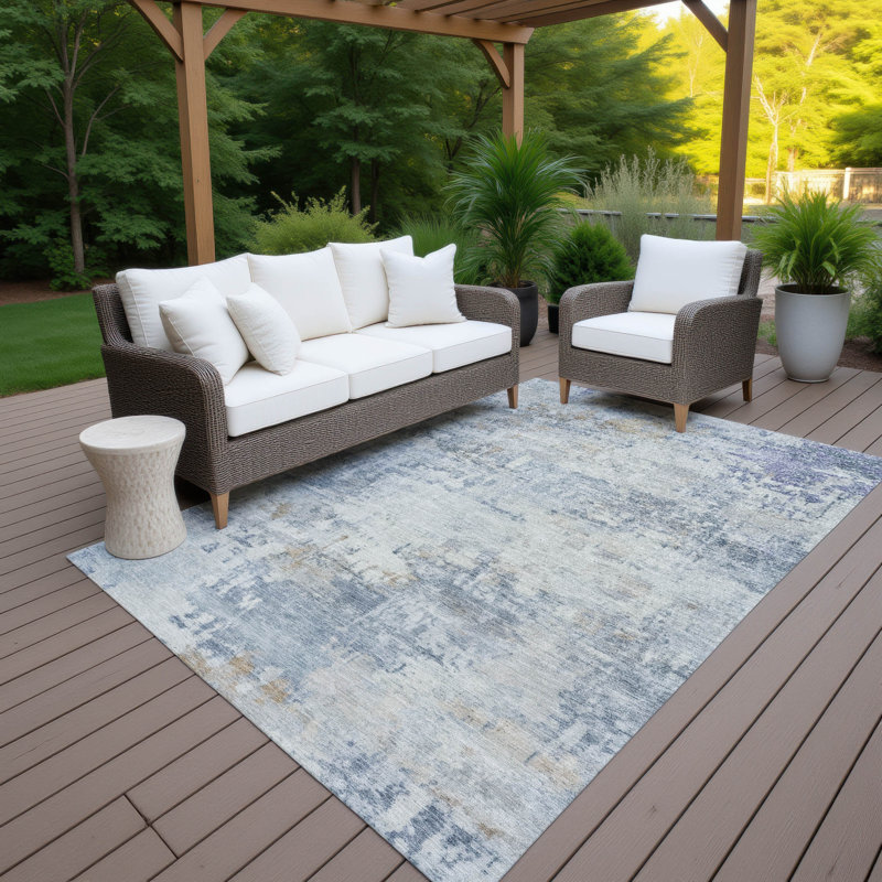 Machine Washable Indoor/Outdoor Chantille ACN2371 Abstract Rug, Rectangle 10' x 14'
