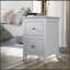 Table de chevet 2 tiroirs en bois massif blanc