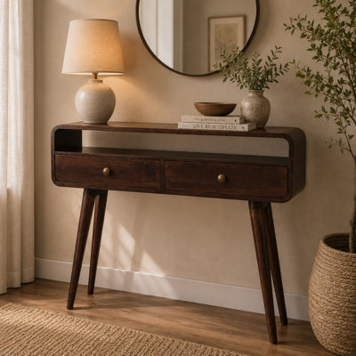 Console en bois massif 35,43 po Desolina