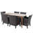 Pilger 6 - Person Acacia Wicker Patio Dining Set with Rectangular Table