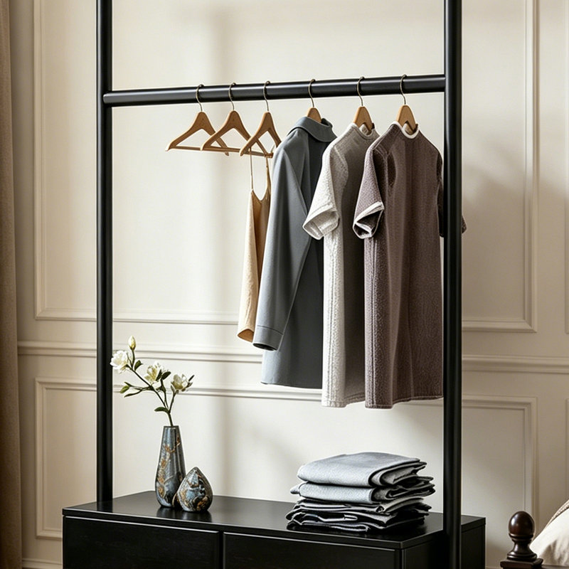 Support pour arbre d'entrée en bois naturel, Black