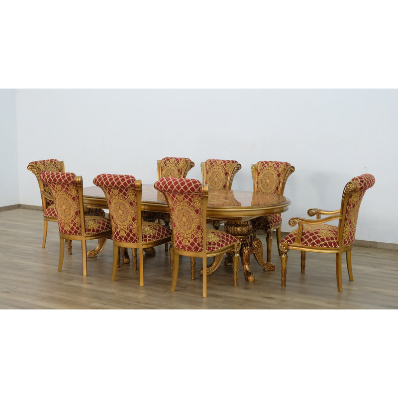 Maggiolini 9 - Piece Extendable Dining Set, Red