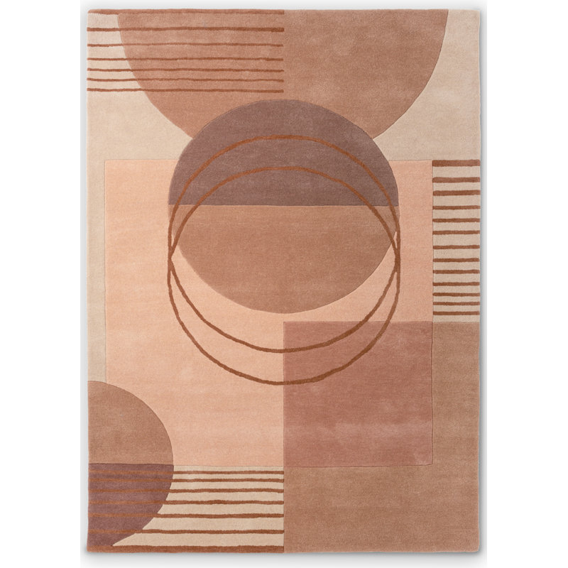 Decor Hand Tufted Wool Geometric Area Rug in Lola, Rectangle 6'7'' x 9'2''