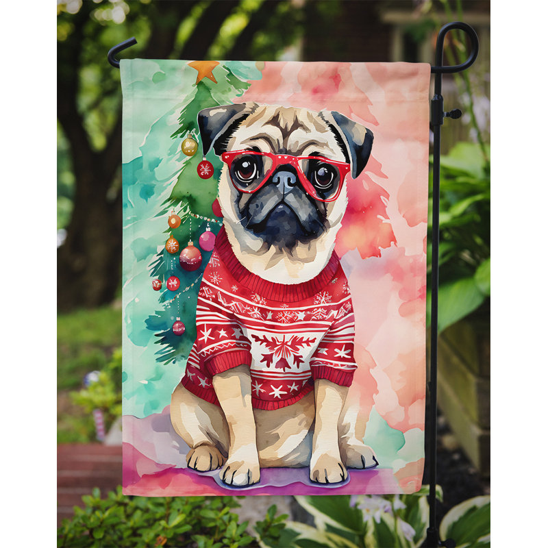 Drapeau de Noël carlin, H 15,5 po x l 11,25 po