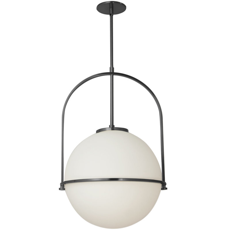 Luminaire suspendu sphère 1 lumière Paola, Noir mat
