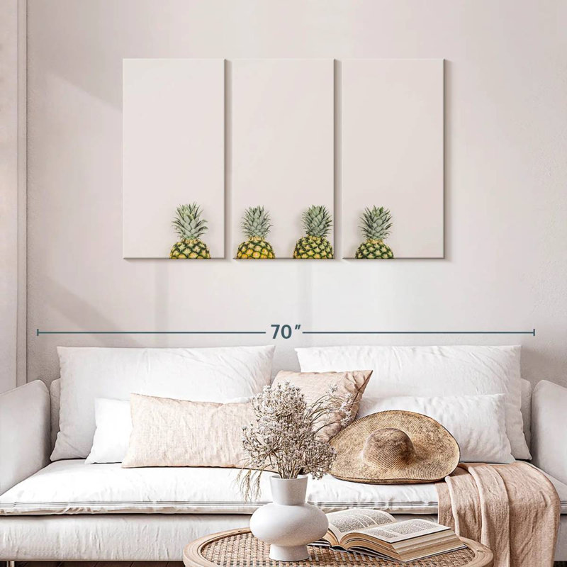 Yarlin Pastel Pineapples, 28" H x 45" W