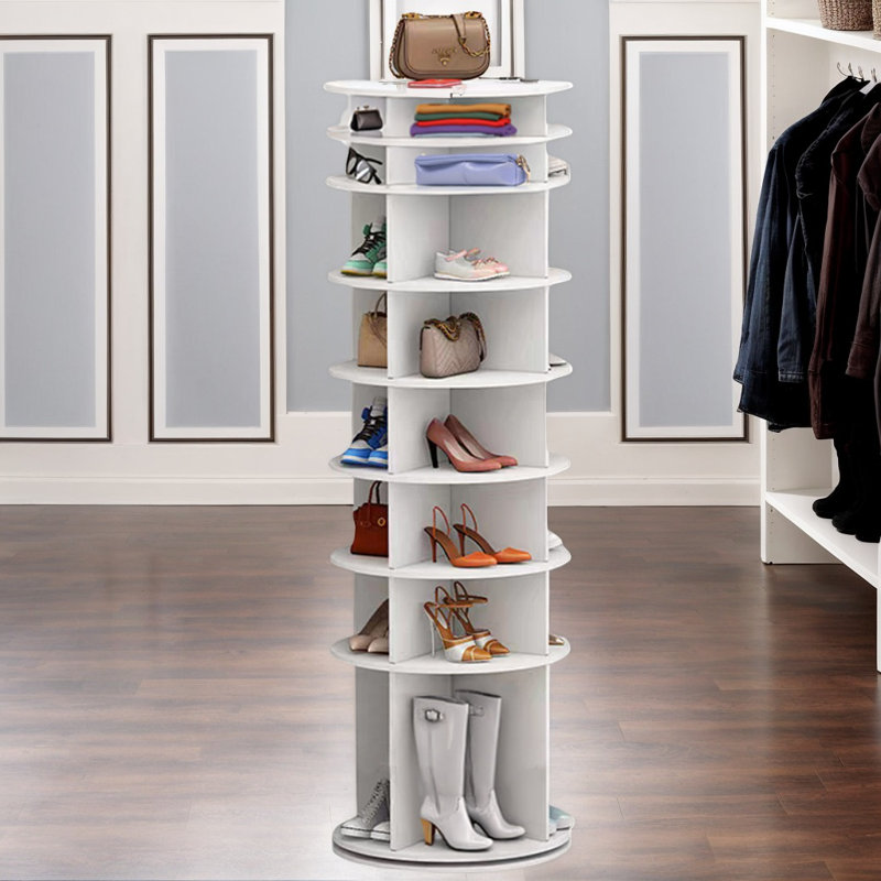 Kyrie 8-Tier Rotating Shoe Rack with 360° Carousel Design