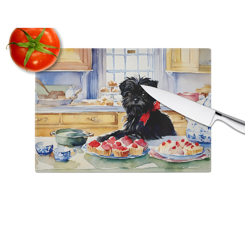 Affenpinscher Christmas Cookies Glass Cutting Board