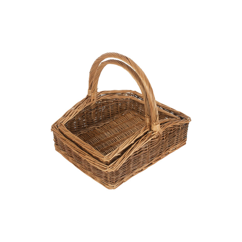Brambly Cottage 2 Piece Rectangular Country Garden Wicker Basket Set
