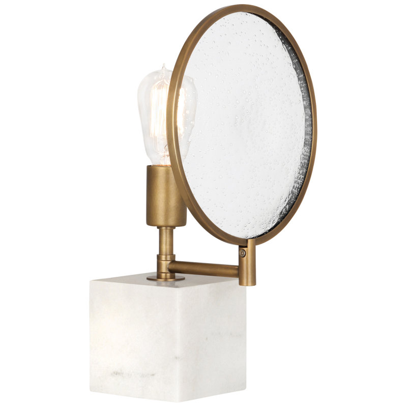 Fineas 15.25" Table Lamp, Alabaster Stone/Aged Brass