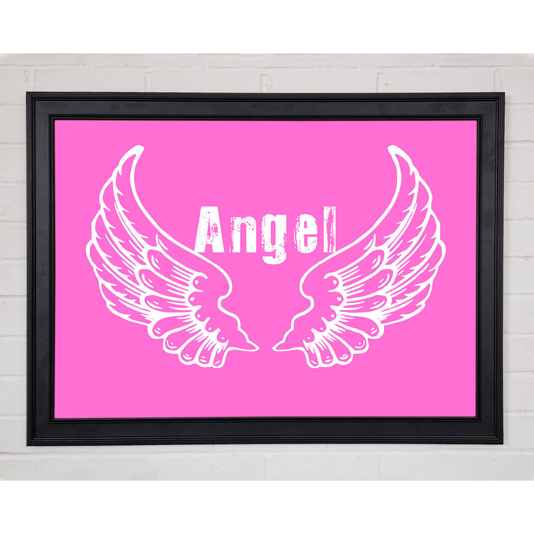 Angel Wings 2 Vivid Pink Gerahmter Druck 10163