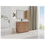 Meuble-lavabo autoportant de 40 po avec lavabo en céramique et deux tiroirs à fermeture en douceur, finition imitation chêne-129891690