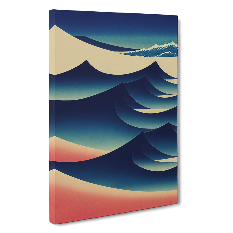 Modern Japanese Wave No.3 - Wrapped Canvas, 50cm H x 35cm W x 3cm D