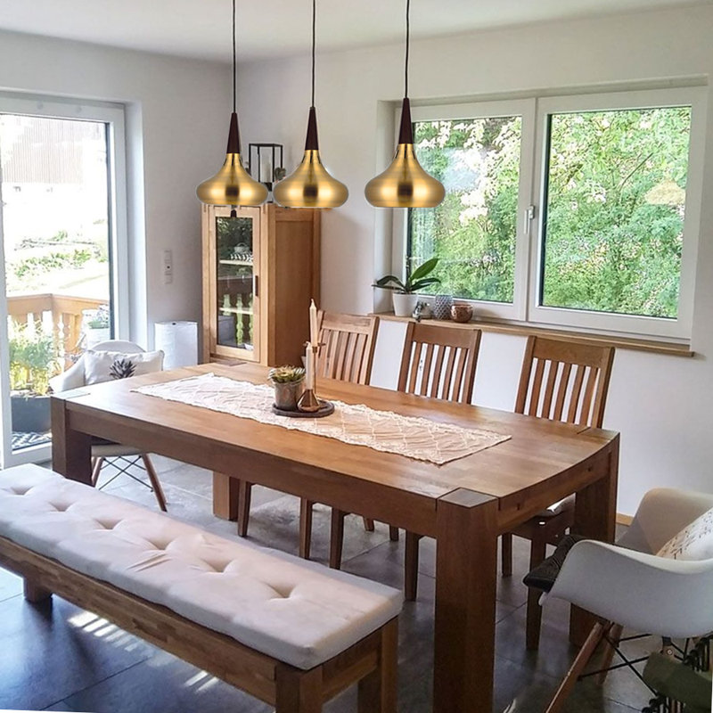 Chic 26 pendants lamp 3-flame ceiling track, Gold Matt