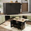 Fluted Kitchen Island with Drop Leaf-728677490