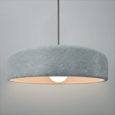Radiance - Luminaire suspendu 1 lumière Spire - Béton - Nickel brossé - l 16 po x H 4,5 po - DEL dédiée - Tige rigide