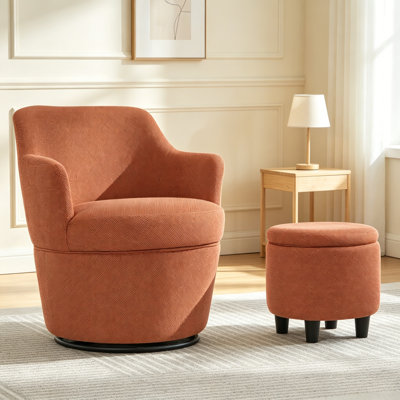 Fauteuil demi-tonneau pivotant avec rangement 360 °