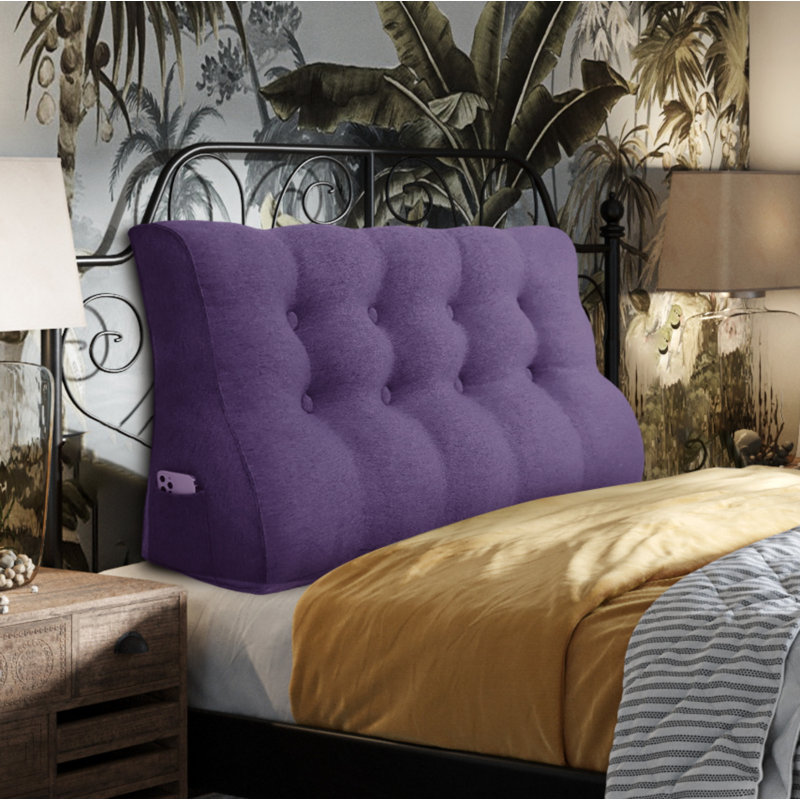 Wedge Headboard Pillow, Purle, 56cm x 120cm