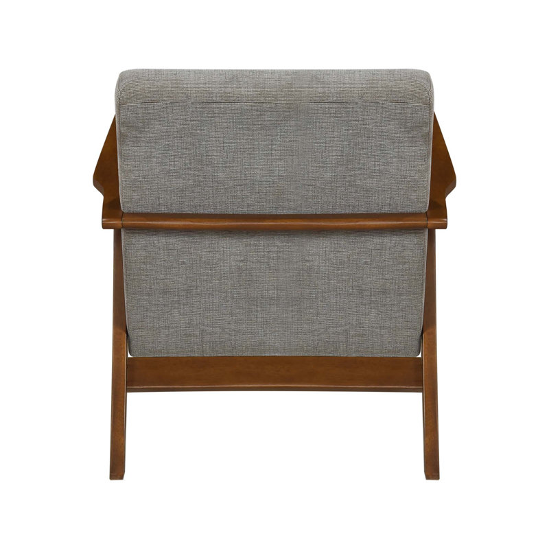 Contemporary Durable Stylish Accent Armchair 1Pc Soft Chenille Fabric Upholstery Living Room Furniture Solid Rubberwood Frame Chestnut Finish