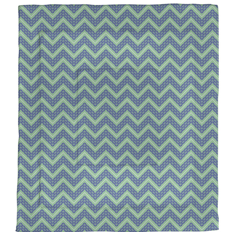 Édredon simple en microfibre Rhonda Cheval, Édredon simple, Vert / bleu