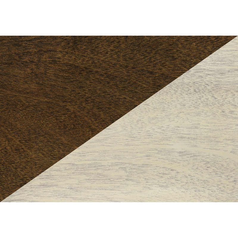 Table d'appoint polyvalente pour la chambre à coucher avec espace: placage blanc antique et brun Côté traditionnel pour la chambre à coucher: