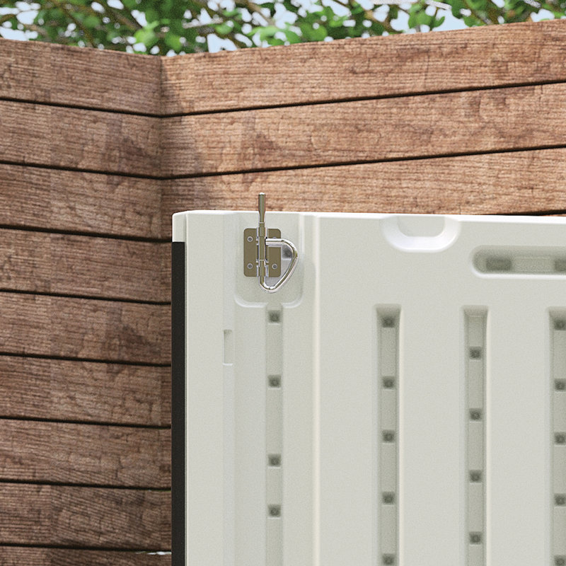 Remise de rangement verticale en résine avec portes doubles l 70,5 po x P 44,25 po Suncast, fabriquée aux États-Unis