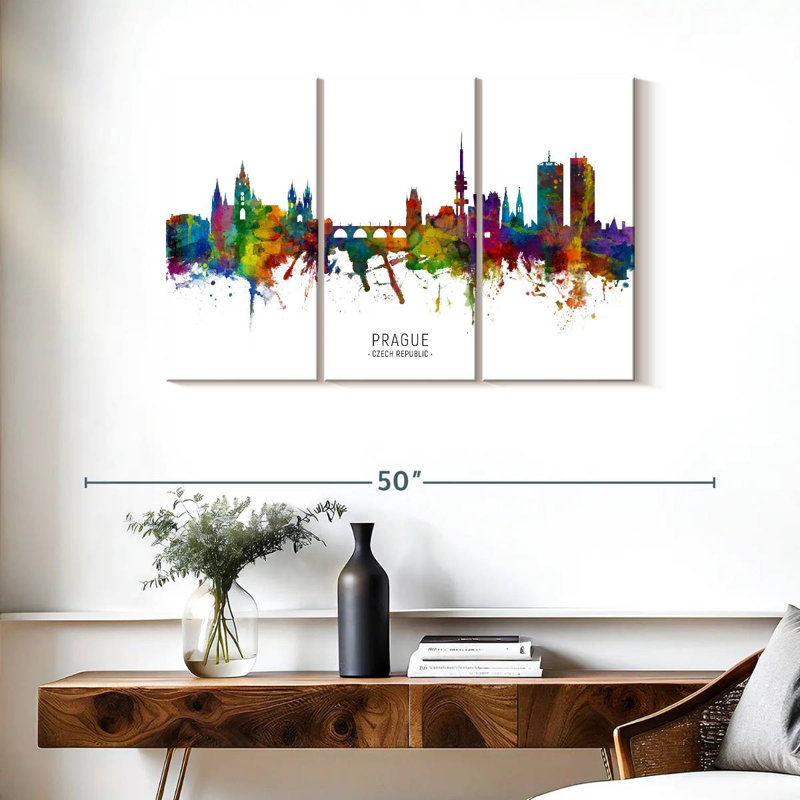 Prague Czech Republic Skyline I, 24" H x 38" W