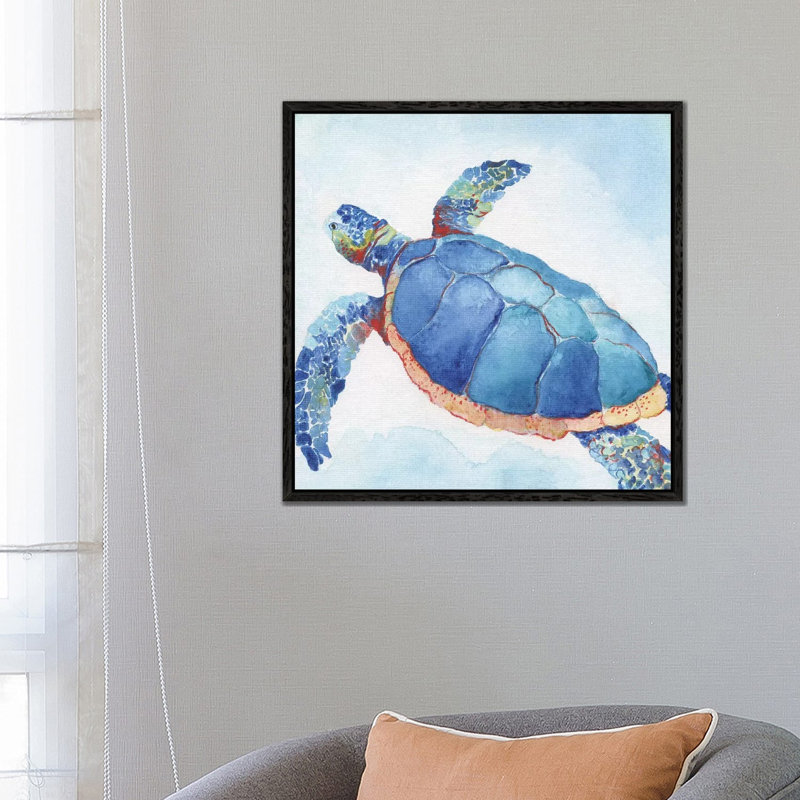 Galapagos Sea Turtle II by Tava Studios - Gallery-Wrapped Canvas Giclée on Canvas, Black Framed, 66.04 cm H x 66.04 cm W