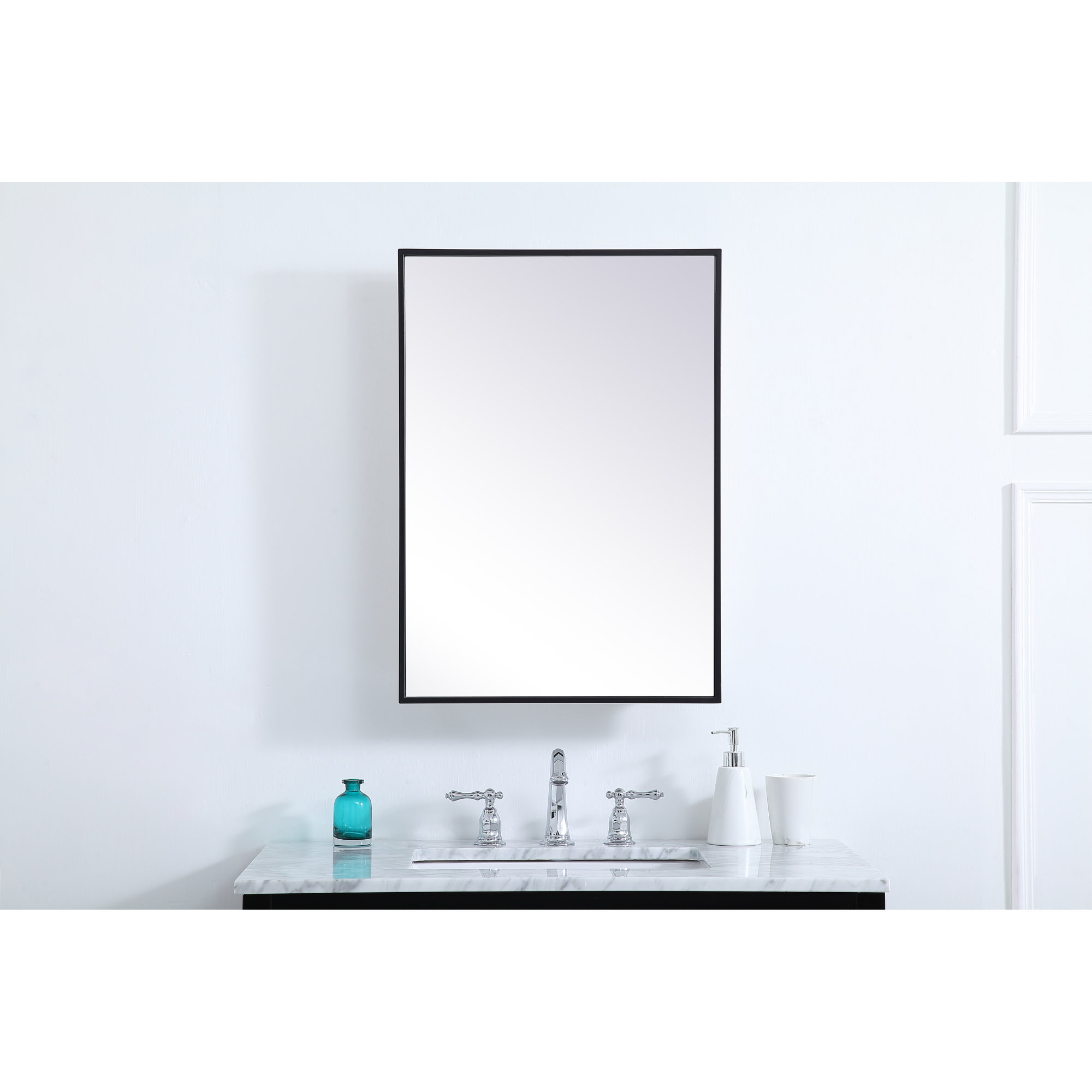Clapp Surface Medicine Cabinet, 28" H x 20" W x 5" D, Black