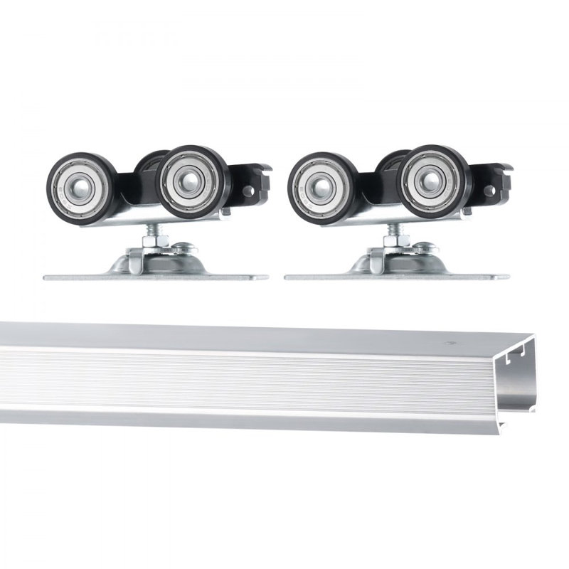 Pocket Door Track Kit Heavy Duty Pocket Door Hardware Track Set 3 Wheels, 152.4cm