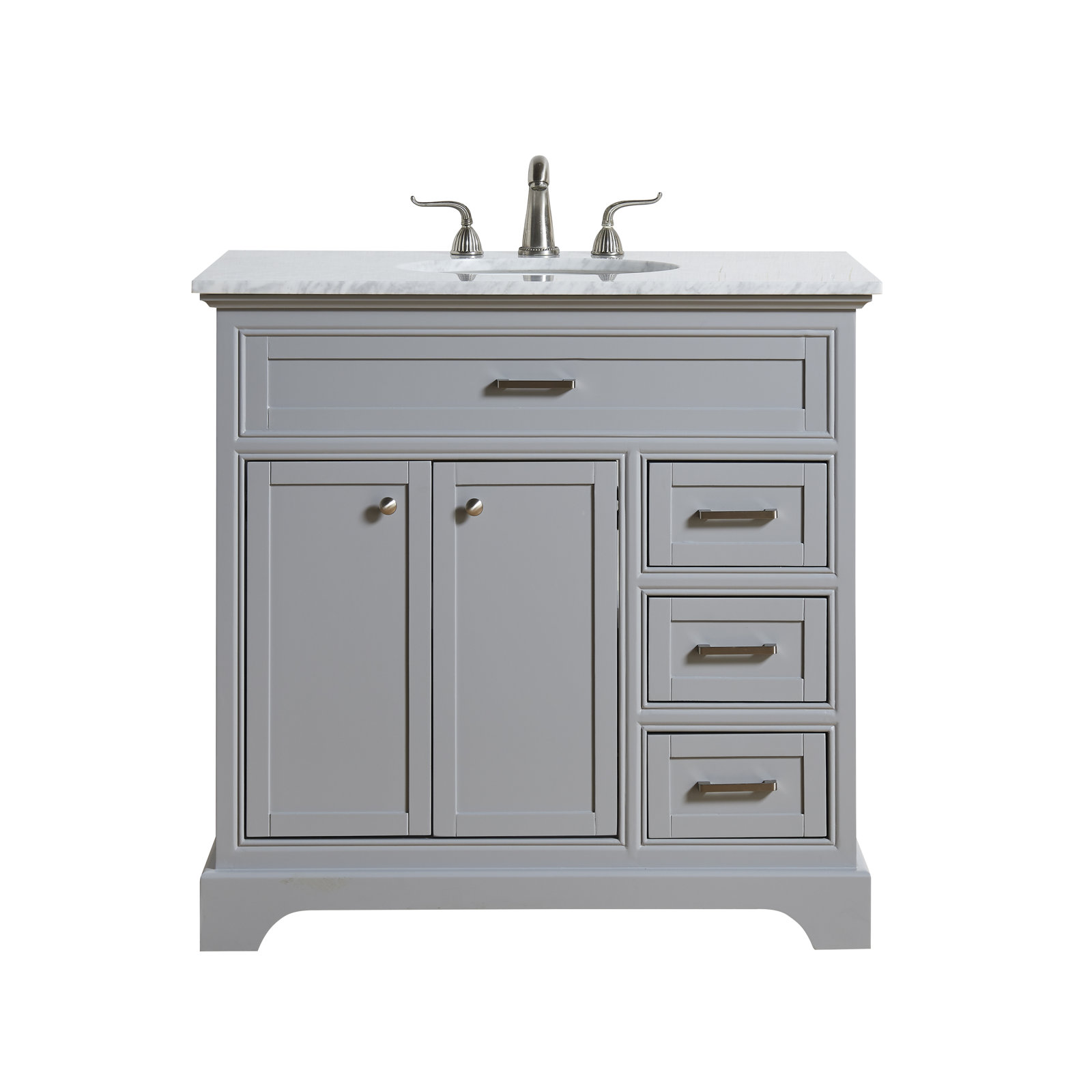 Hermes 36'' Single Bathroom Vanity, Light Gray