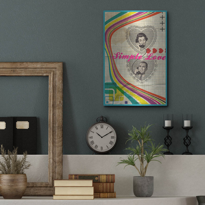 «Simple Love» par Elo Marc, art mural en métal, H 16 po x l 12 po