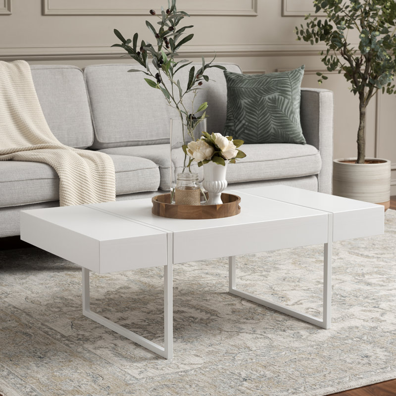 Table basse Fullmore, Blanc, Blanc