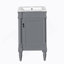 Meuble-lavabo moderne de 18 pouces avec lavabo, meuble de rangement moderne avec porte, meuble de salle de bain autoportant pour petit espace, meuble-lavabo simple avec tablette réglable-614338962