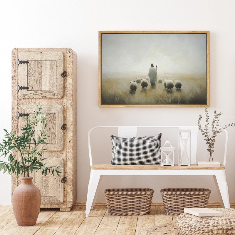 Reproduction d'art sur toile, berger, Naturel, H 24 po x l 36 po, Impression encadrée sans passe-partout