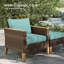 Chaise d'extérieur en osier avec coussins Salem-96337067