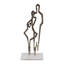Figurine de couple romantique décorative en métal avec base en marbre pour décoration intérieure - statue décorative artistique pour le salon - 15 po, or et blanc