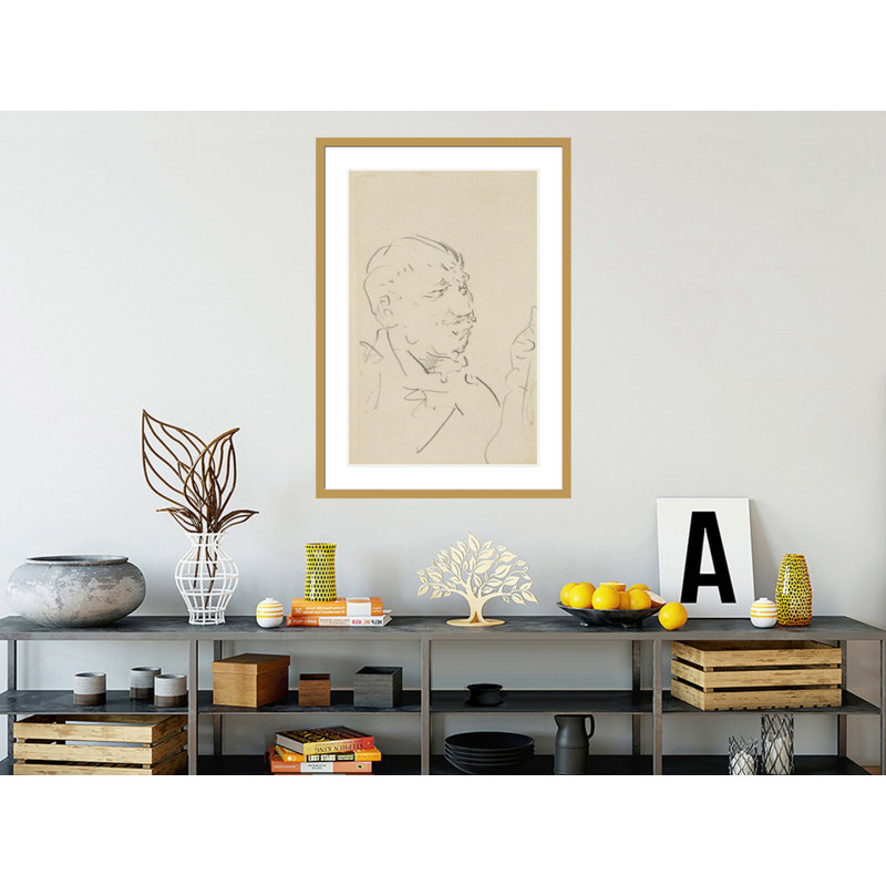 Tête d'homme par Henri de Toulouse-Lautrec, impression giclée encadrée, H 41,5 po x l 29,3 po