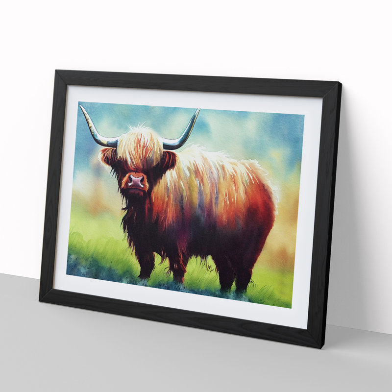 Highland Cow Vol.1 - Framed Print, Black, 46cm H x 64cm W x 2cm D