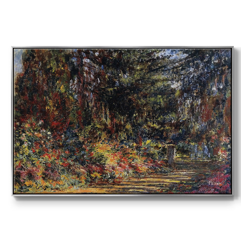 " Path At Giverny, 1902 ", 25" H x 37" W x 2" D, Silver