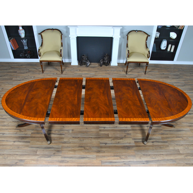 Mahogany Oval Solid Wood Dining Table