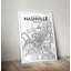 «Nashville City Map», reproduction d'impression sur affiche à l'encre / blanc-24704676
