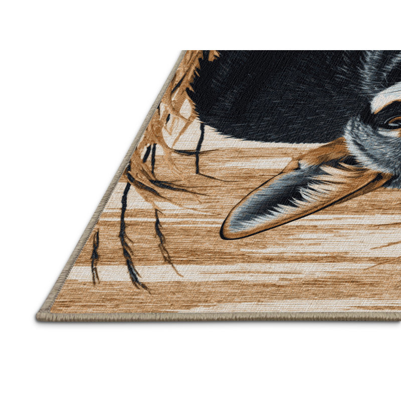  Tapis noir lavable, Rond 7 pi