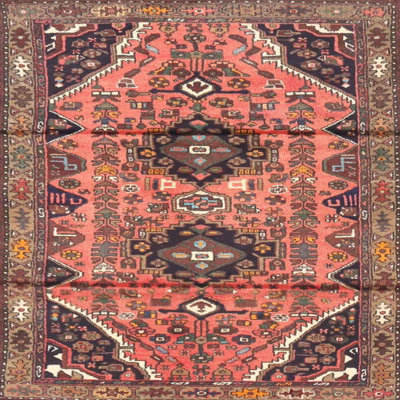 Tapis à motif oriental rouge / brun