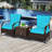 2 - Person Patio Conversation Set with Cushions-1575661273